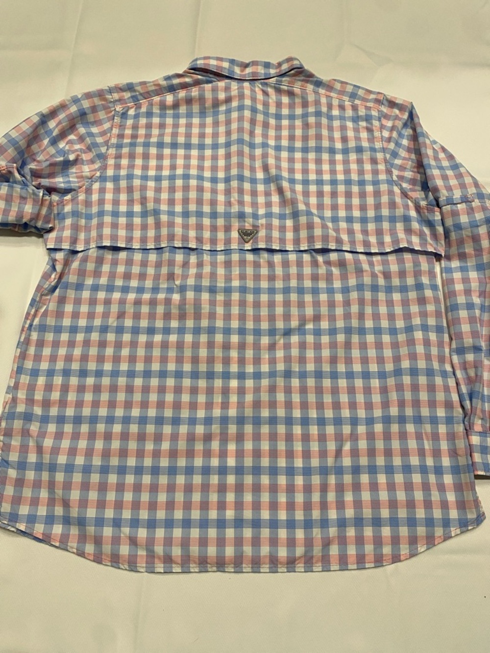 Columbia PFG Women L Plaid Button-Down Shirt - Light Blue & Light Pink - Picture 6 of 8